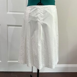 Talbots White Cotton Eyelet Skirt